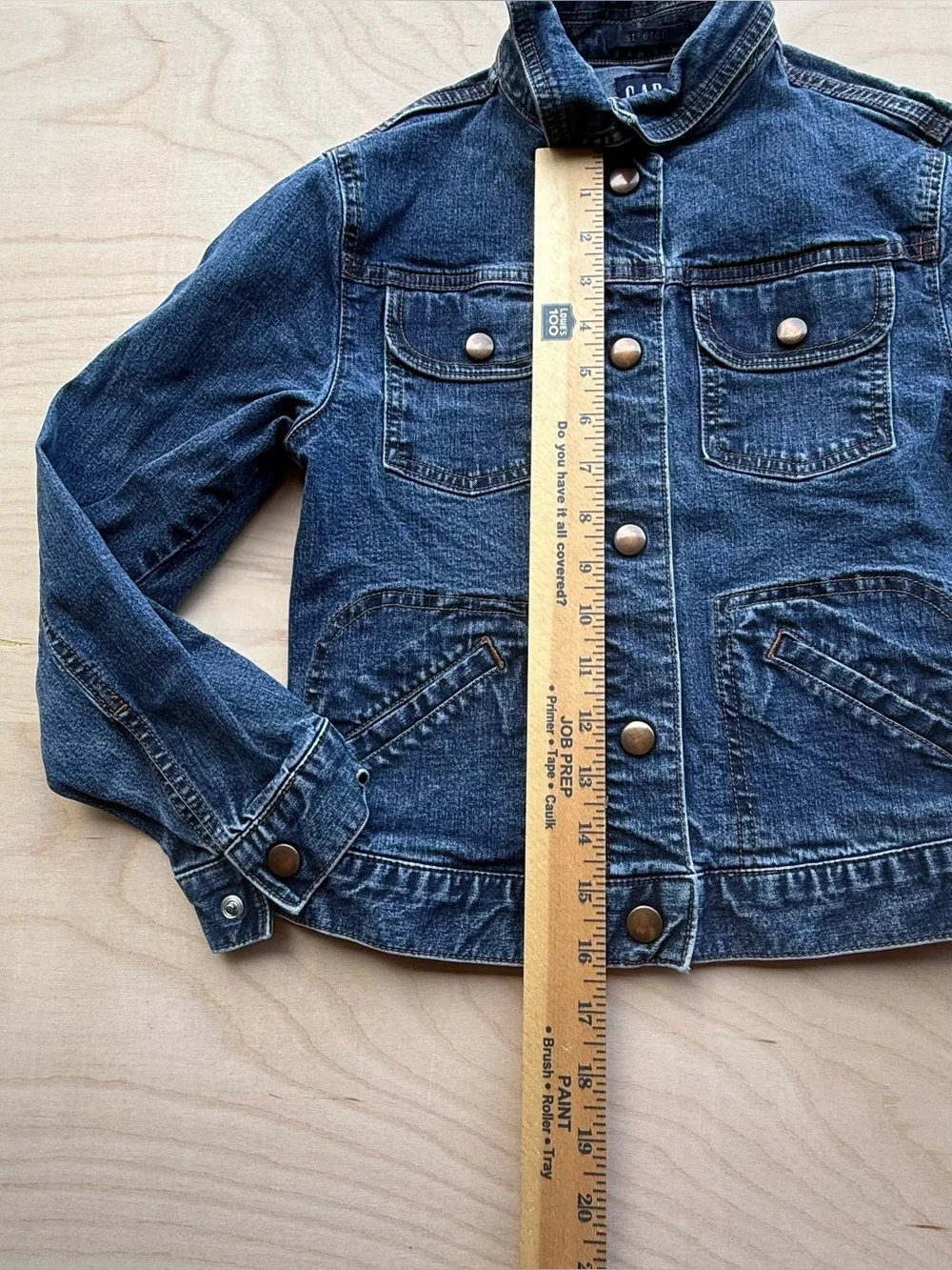 Gap Kids Dark Wash Cotton Denim Jean Button Down Long Sleeve Jacket size L (10)